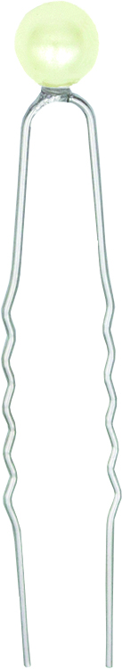 Haarnadeln, 65 mm, Perle elfenbein, 6 Stück