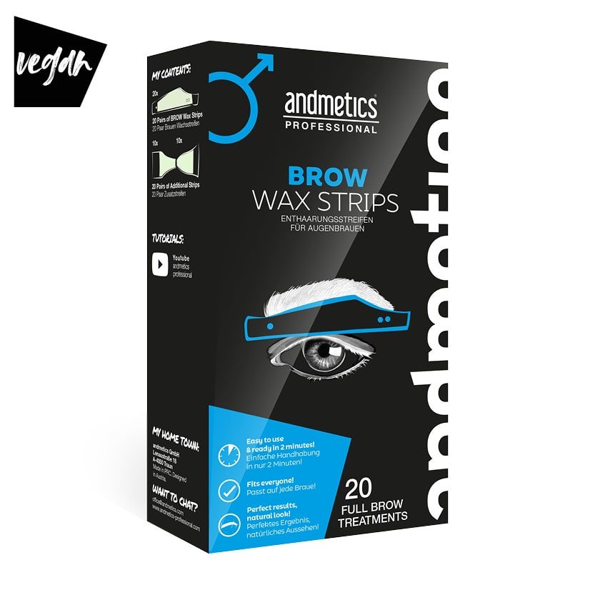 Andmetics Brow Wax Strips Herren, 20 Paar