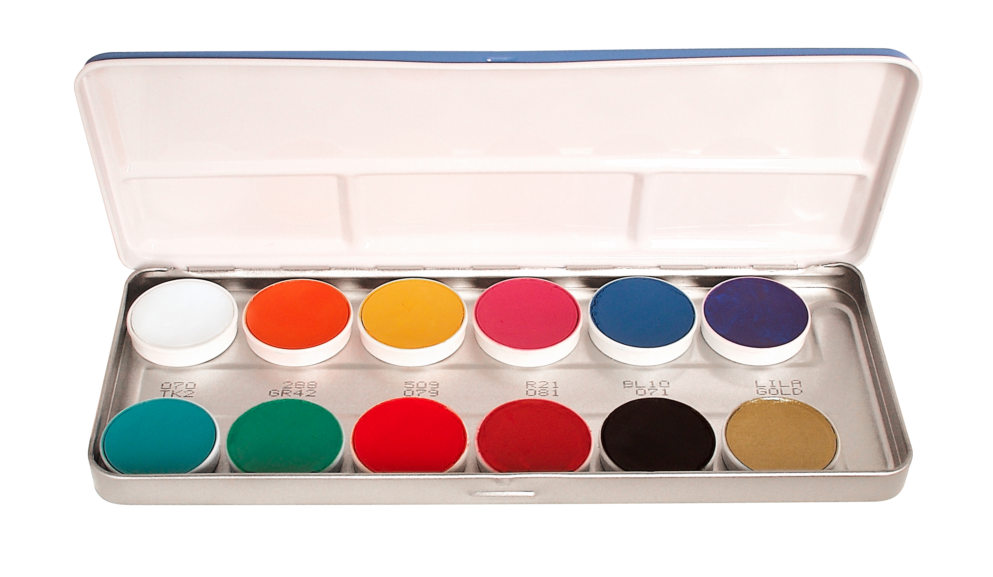 Kryolan Schminkpalette 12er Supracolor Fettschminke bunt