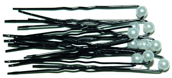 Haarnadeln Perlen schwarz, 5mm x 50 mm, 10 Stück