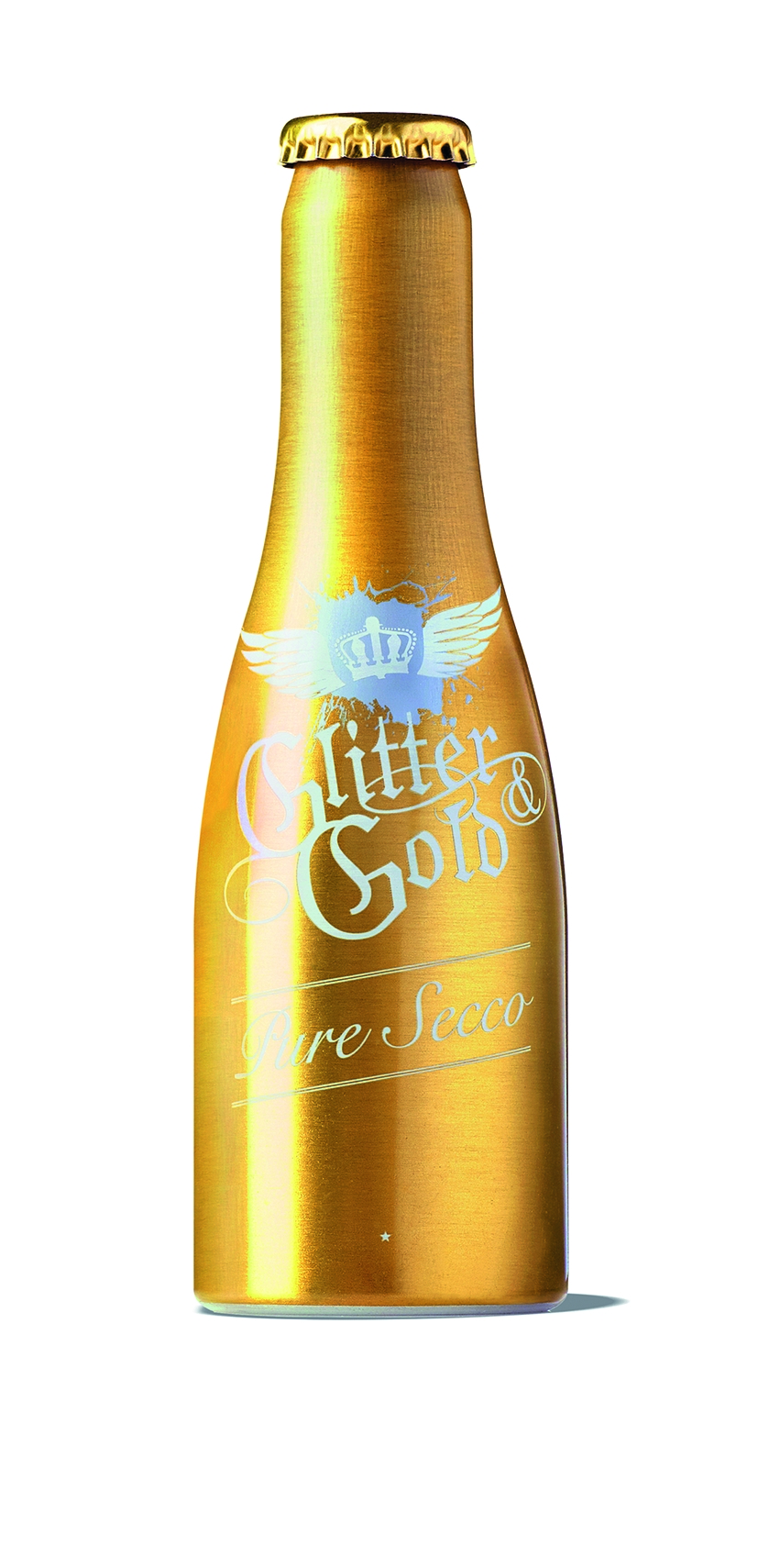 Glitter &gold Sekt, Metallflasche, Pure secco, 7% Alc., 200ml