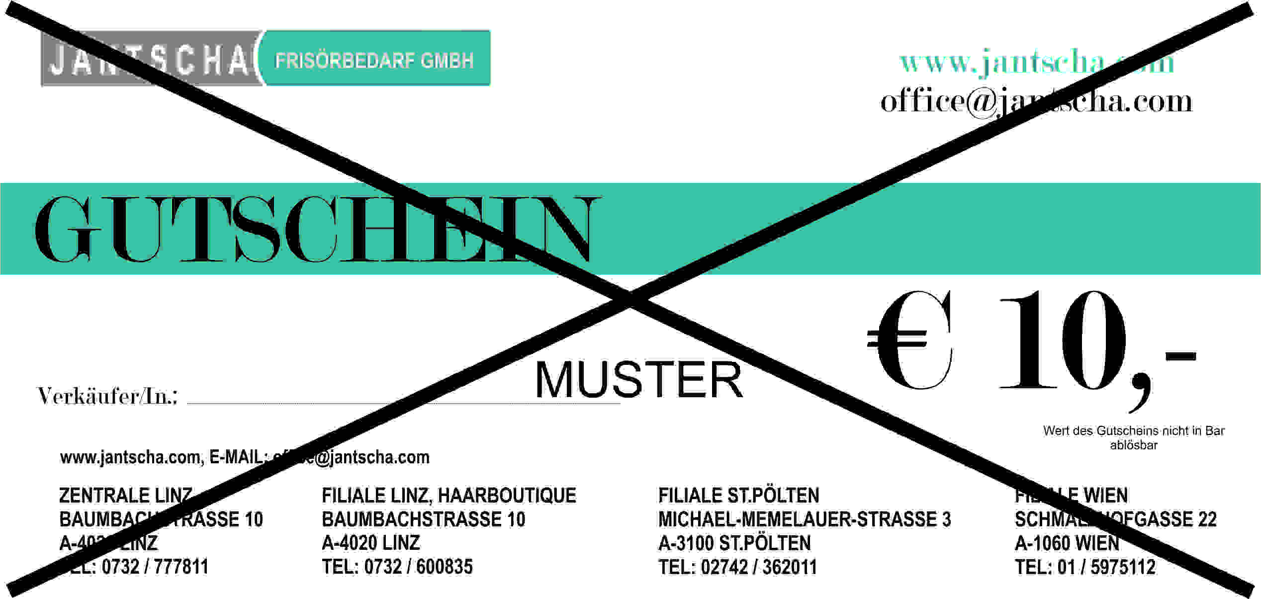 Jantscha Gutschein 10€