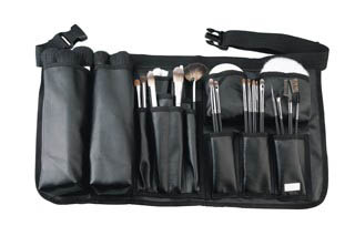 Make-up Gürteltasche mit Fächern für besonders lange Make-up Pinseln, Ohne Inhalt