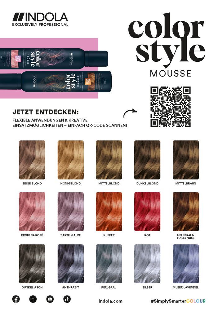 Indola Color Style Mousse Farbkarte