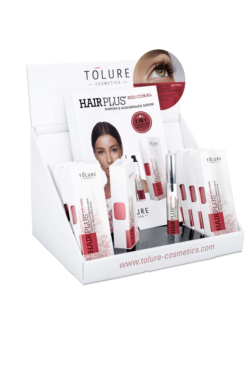 Hairplus DISPLAY Wimpern & Augenbrauen Intensivierungsfluid Red Coral10 Stück