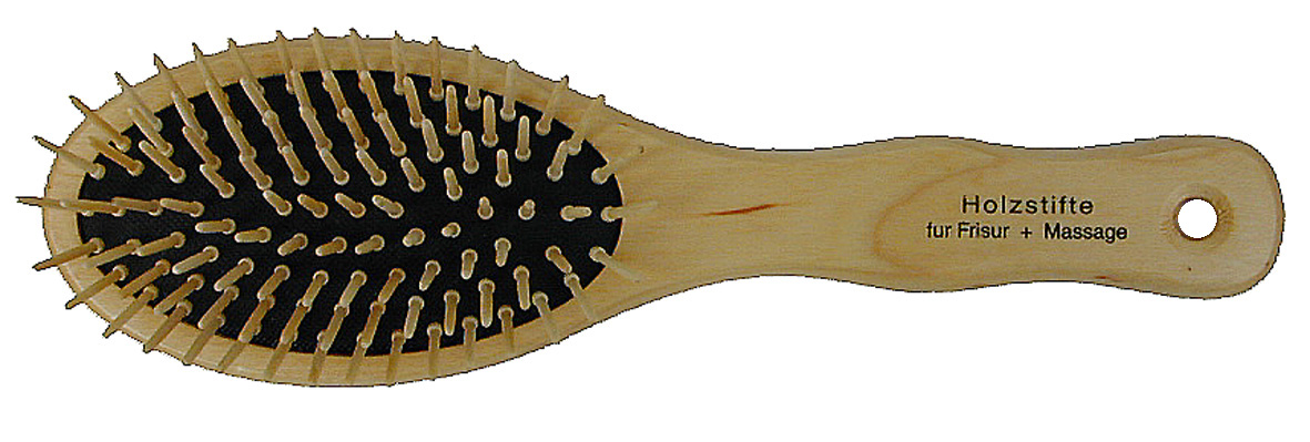 Holzbürste oval mit Knopferl